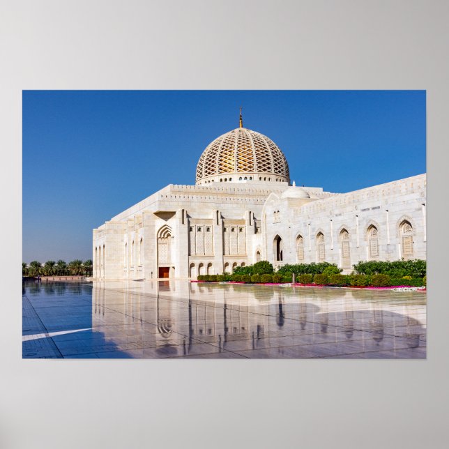 Sultan Qaboos Grand Moschee in Muscat, Oman Poster (Vorne)