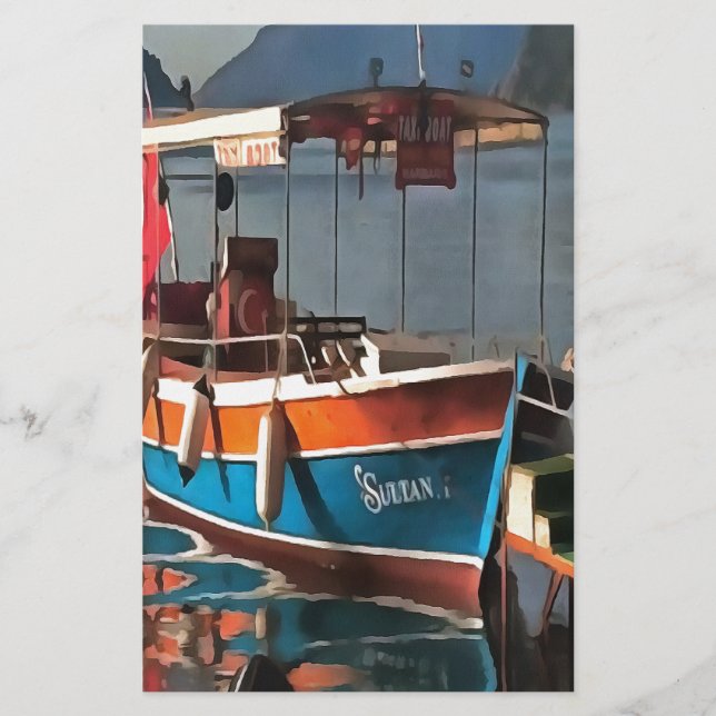 Sultan Taxi Boot Marmaris Schöne Kunst Briefpapier (Vorderseite)