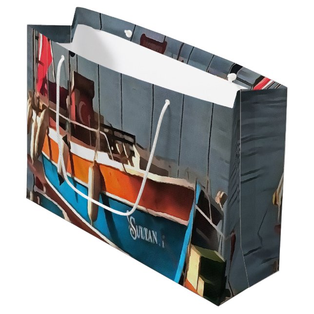 Sultan Taxi Boot Marmaris Schöne Kunst Große Geschenktüte (Vorderseite Schrägansicht)