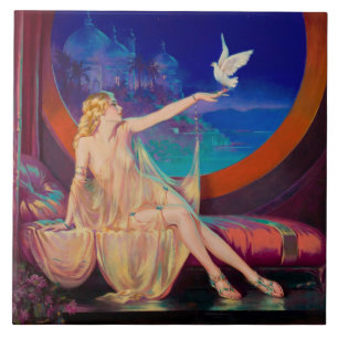 Sultana, das arabische Sultanat's Concubine 1925 Fliese