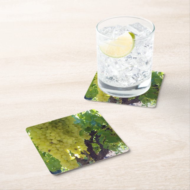 Sultana-Trauben auf einem Rebstock, Rechteckiger Pappuntersetzer (Vor Ort)