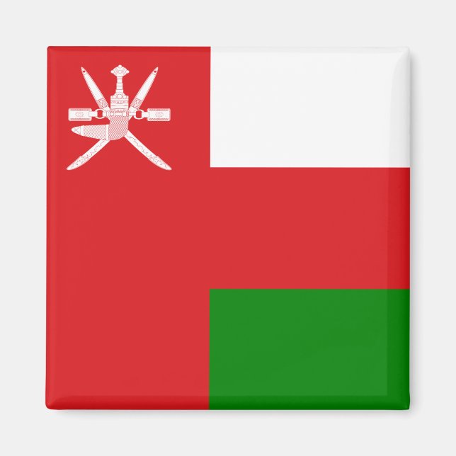 Sultanat der Oman-Flagge Magnet (Vorne)