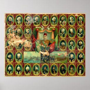 Sultane der osmanischen Dynastie Vintag Poster
