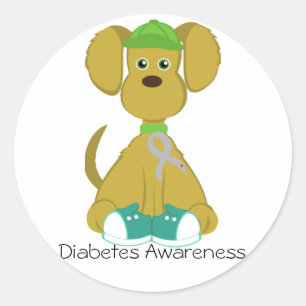 Sulu die Diabetes-Dog-Sticker Runder Aufkleber