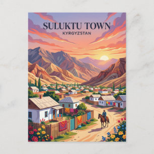 Suluktu Town Kirgisistan Postkarte