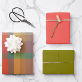 Sumach- und Thymian-Geschenkpapier-Set mit 3 flach Geschenkpapier Set
