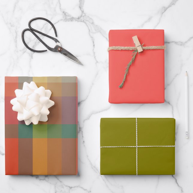 Sumach- und Thymian-Geschenkpapier-Set mit 3 flach Geschenkpapier Set (Vorderseite)