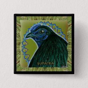 Sumatra Rooster Gerahmt Button