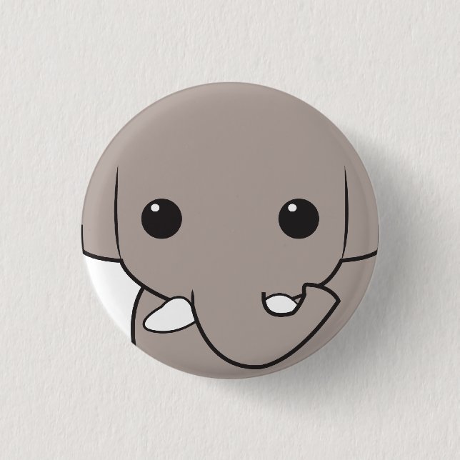 Sumatran Elefant-Gesichts-Knopf Button (Vorderseite)