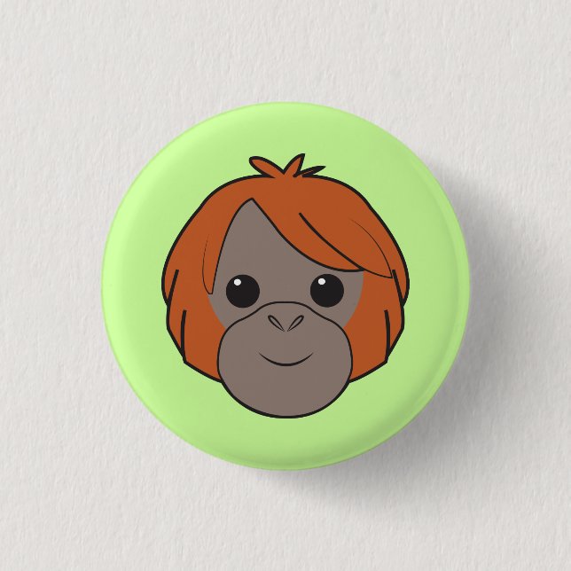 Sumatran Orang-Utan Knopf Button (Vorderseite)