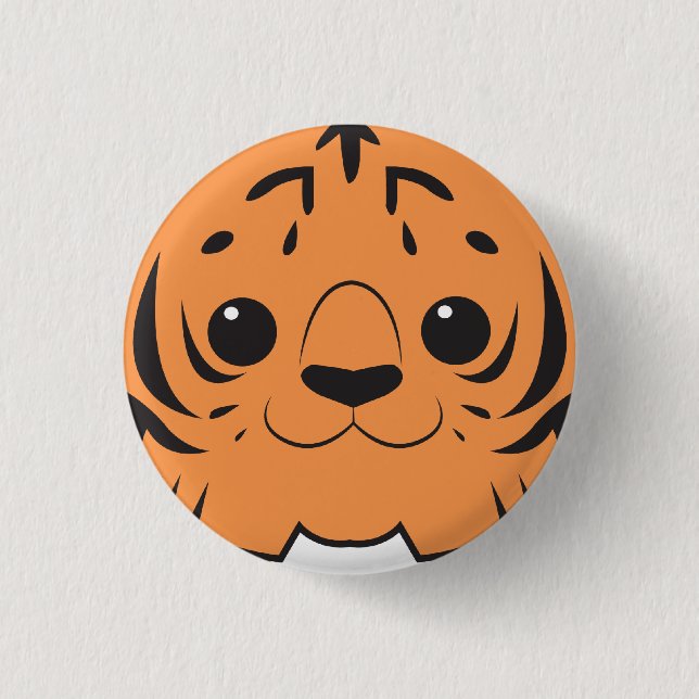 Sumatran Tiger-Gesichts-Knopf Button (Vorderseite)