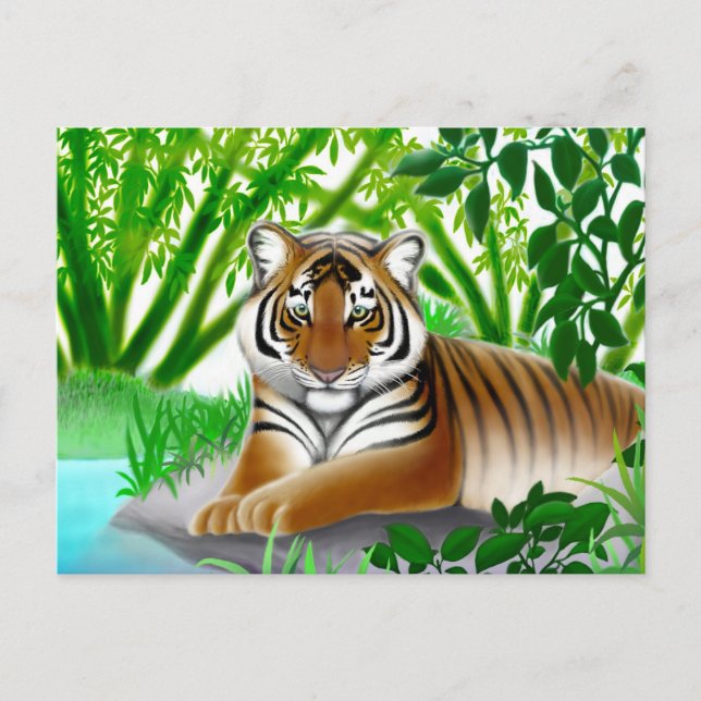 Sumatran Tiger Postkarte vom Aussterben (Vorderseite)