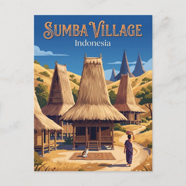 Sumba Insel Indonesien Postkarte (Vorderseite)