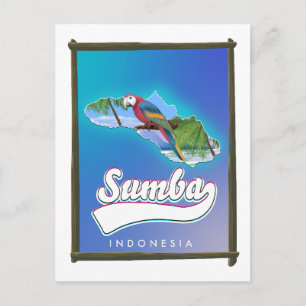 Sumba Insel Indonesien Reisekarte Feiertagspostkarte