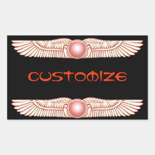 Sumerian Anunnaki Winged Sun Disk Rechteckiger Aufkleber