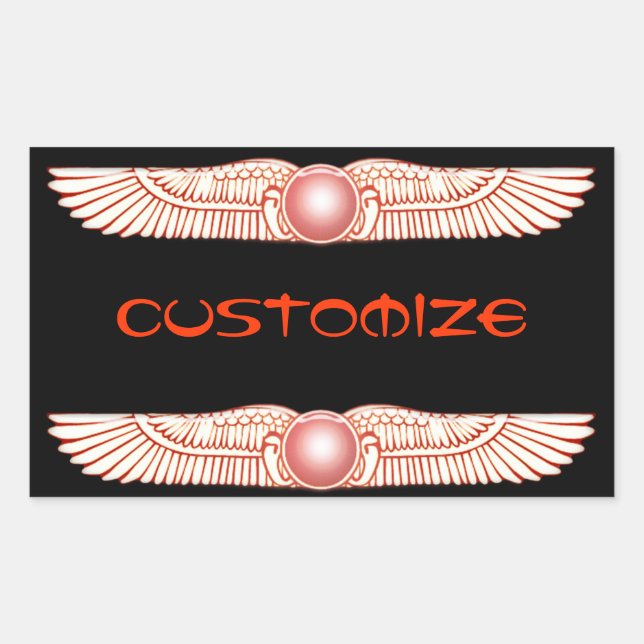 Sumerian Anunnaki Winged Sun Disk Rechteckiger Aufkleber (Vorderseite)