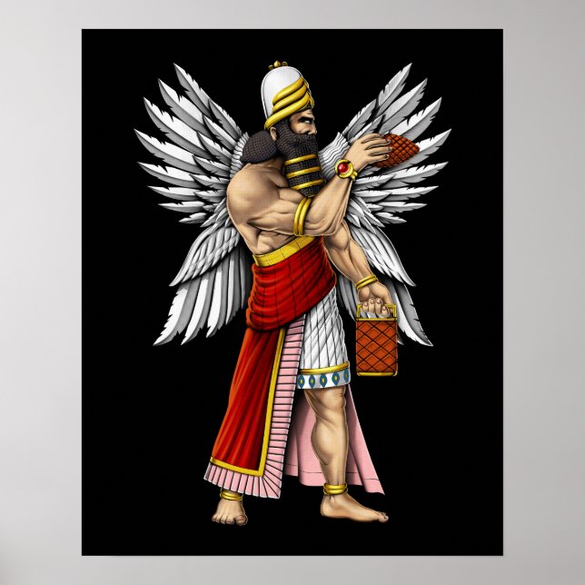 Sumerian God Enki Poster (Vorne)