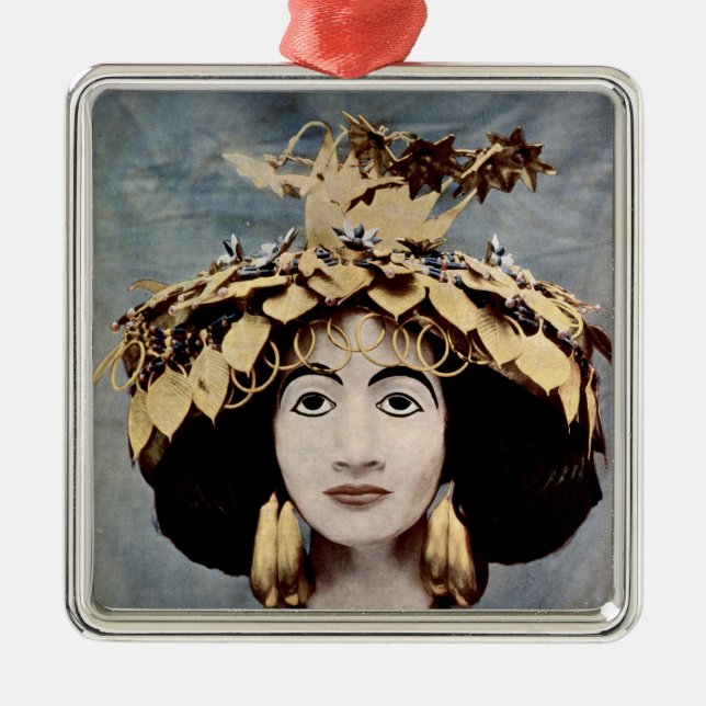 Sumerischer Kopfschmuck getragen durch Königin Silbernes Ornament (Vorne)