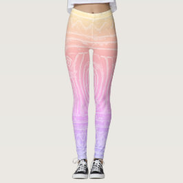 Sumerischer Mesopotamianischer Muster rosa Gelber Leggings