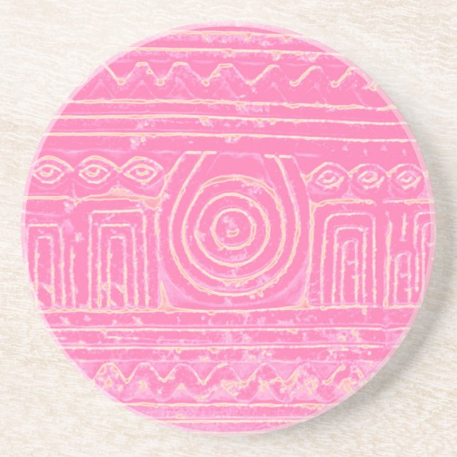 Sumerisches Mesopotamian-Muster rosa Getränkeuntersetzer (Vorne)
