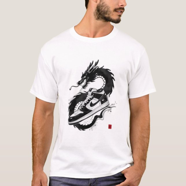 Sumi-e Ink Wash Sneaker Art T-Shirt (Vorderseite)