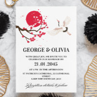 Sumi-e-Stil Japanische Kirschblüten-Hochzeit