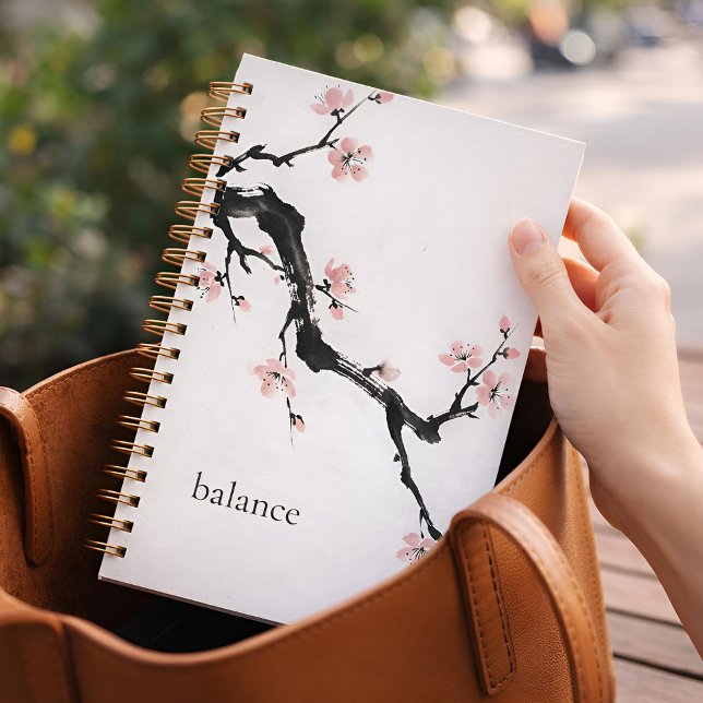 Sumi-E-Tinte | Kirschblüte | Achtsamkeit Planer (Lifestyle Shot)