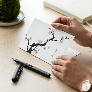 Sumi-E-Tinte Kirschblüte Maßgeschneiderter Mut Feiertagskarte