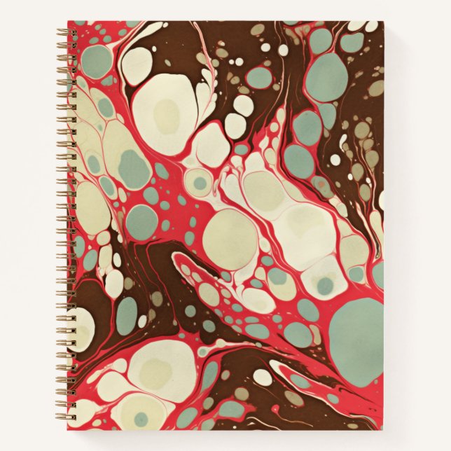 Suminagashi Paper Classic Muster Pink Notizbuch (Vorderseite)
