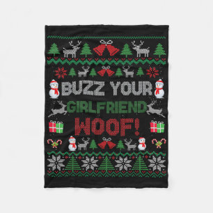 Summ Weihnachten deine Freundin Woof! Hässlicher W Fleecedecke
