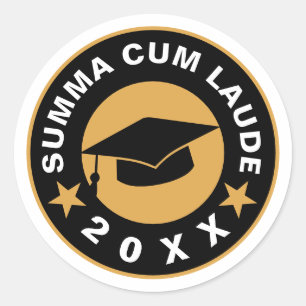Summa Cum Laude Abschluss Runder Aufkleber