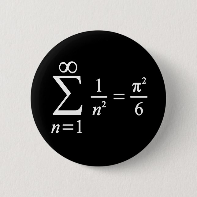 Summe der inversen Quadratzahlen, Algebra-Grundlag Button (Vorderseite)
