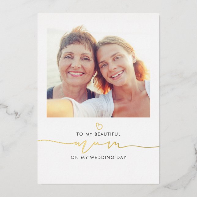 Summe des Fotos der Hochzeitsstimmung Folieneinladung (Vorderseite)