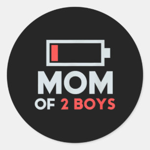 Summe von 2 Jungen Geschenk von Sohn Müttern Tag G Runder Aufkleber
