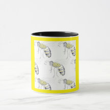 Summen mit Stil – Bienenillustration Keramik-Tasse