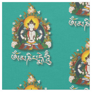 Summen-Tibetaner Buddhas Amitabha OM Mani Padme Stoff