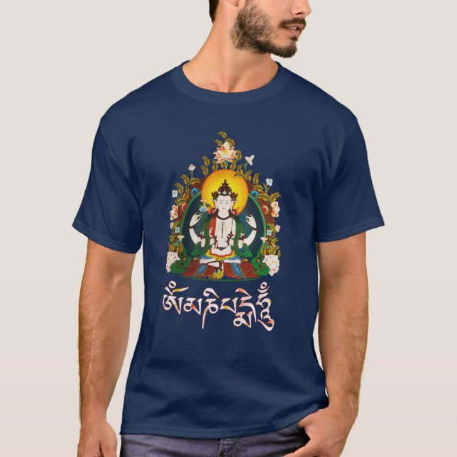 Summen-Tibetaner Buddhas Amitabha OM Mani Padme T-Shirt (Vorderseite)
