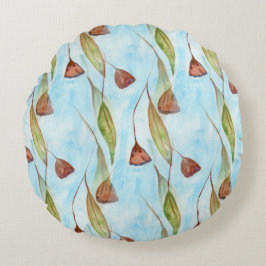 Summen und Blätter Rundes Kissen