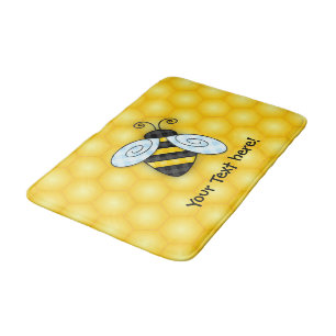 Summende Hummel-und Bienenwaben-Ikone Badematte