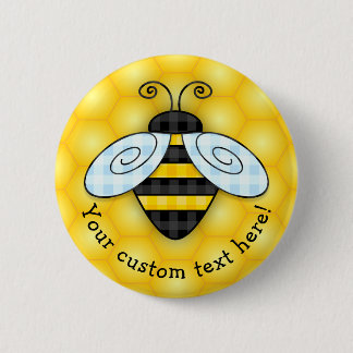 Summende Hummel-und Bienenwaben-Ikone Button
