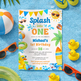 Summer 1st Birthday Invitation - Splash into One Einladung