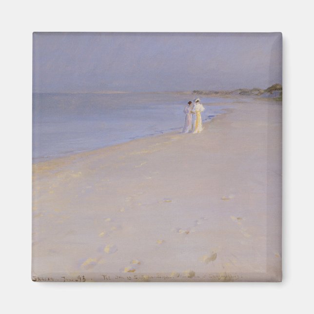 Summer Abend am South Beach, Skagen, 1893 Magnet (Vorne)