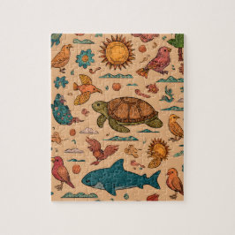 Summer Animals Beach Puzzle Gift
