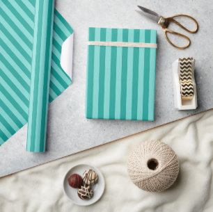 Summer Aqua Turquoise Seaglass Green Ombre Streife Geschenkpapier