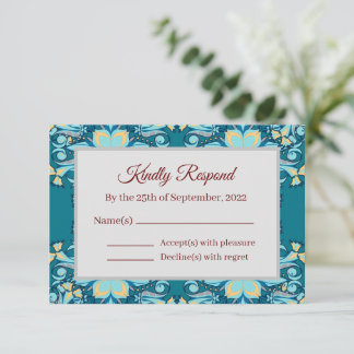 Summer Aquamarine | Antwortkarte RSVP Karte