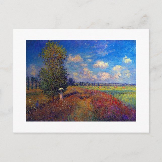 Summer Art impressionist Mohnfelder von Monet Postkarte (Vorderseite)