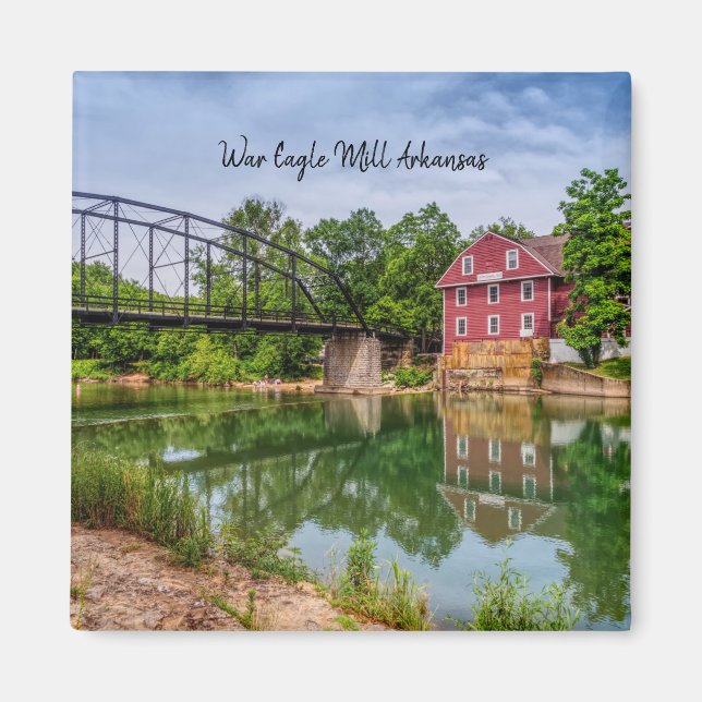 Summer at War Eagle Mill Square Magnet (Vorne)