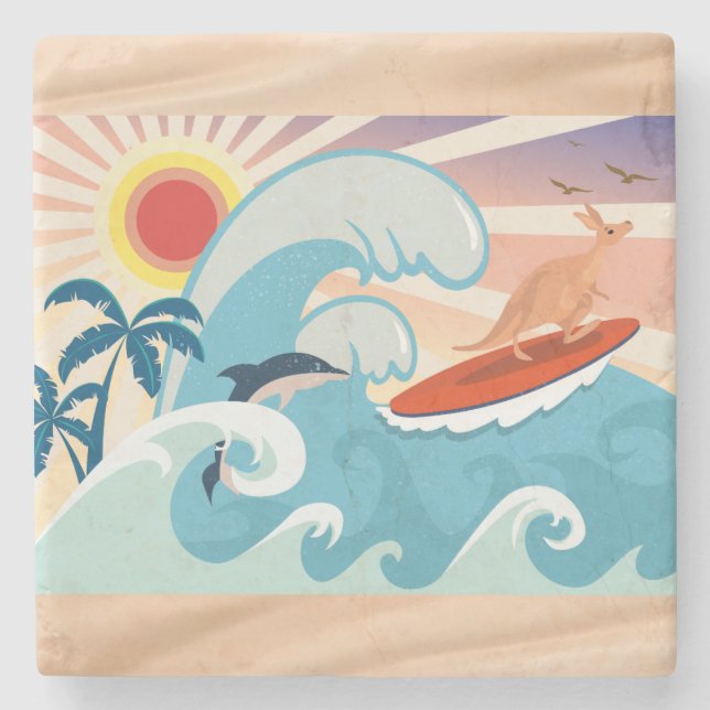 Summer Australien Steinuntersetzer (Vorderseite)