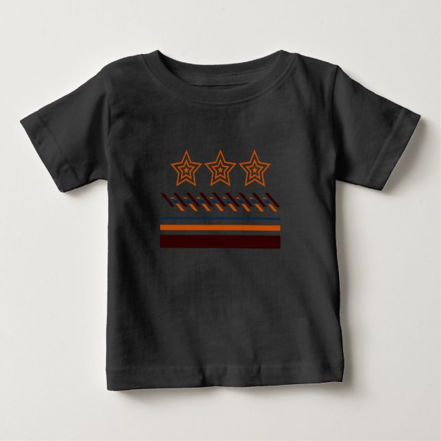 Summer Baby Drei-Sterne Stripes Baby T-shirt (Vorderseite)