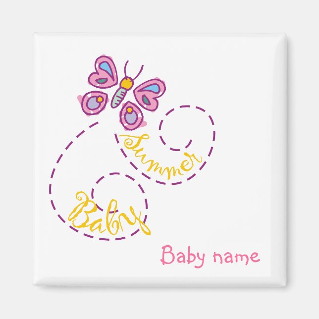 Summer Baby Magnet mit Baby-Namen (Vorne)